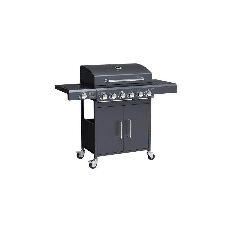 Tepro Gasgrill Cincinnati, mit Seitenbrenner(schwarz (matt), 14 kW)