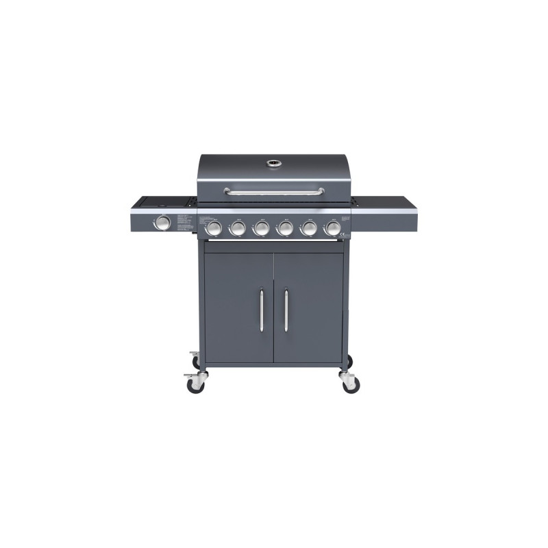 Tepro Gasgrill Cincinnati, mit Seitenbrenner(schwarz (matt), 14 kW)