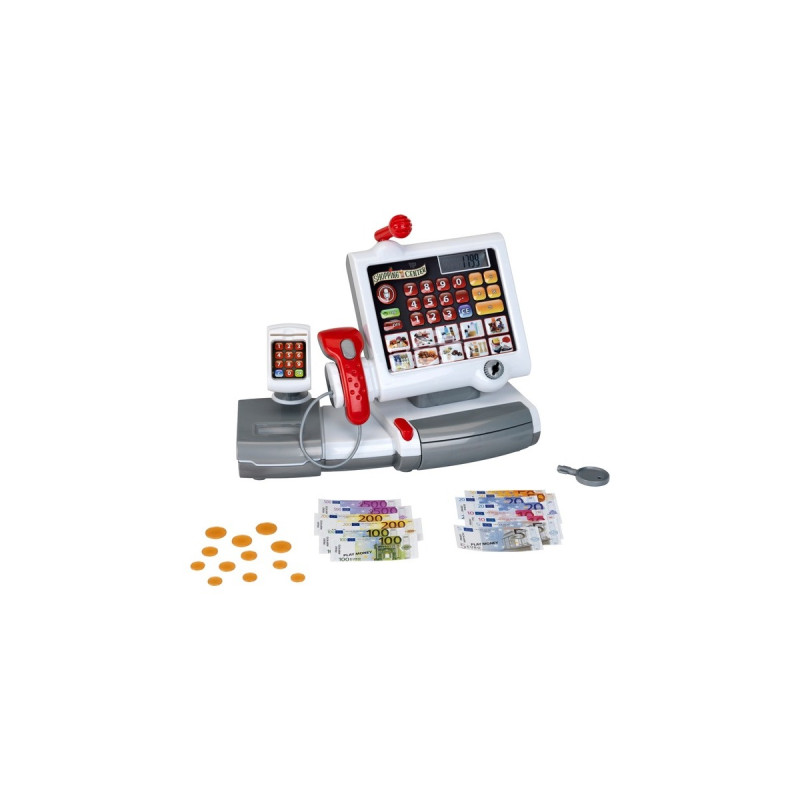 Theo Klein Kassenstation mit Folientastatur, Kaufladen(grau/rot)