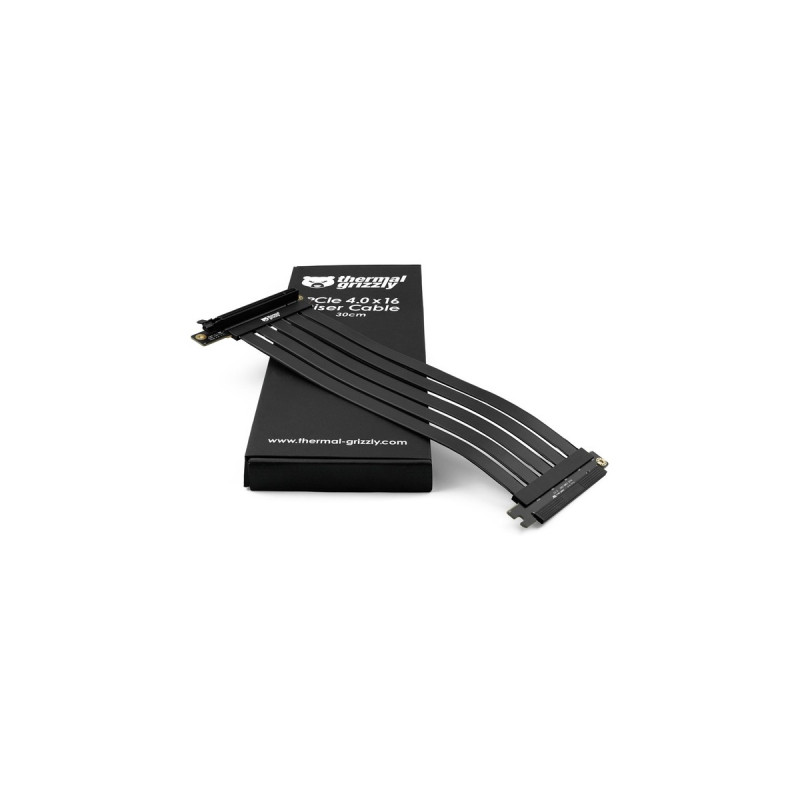 Thermal Grizzly Riser Cable PCIe 4.0x16, Verlängerungskabel(schwarz, 30cm)