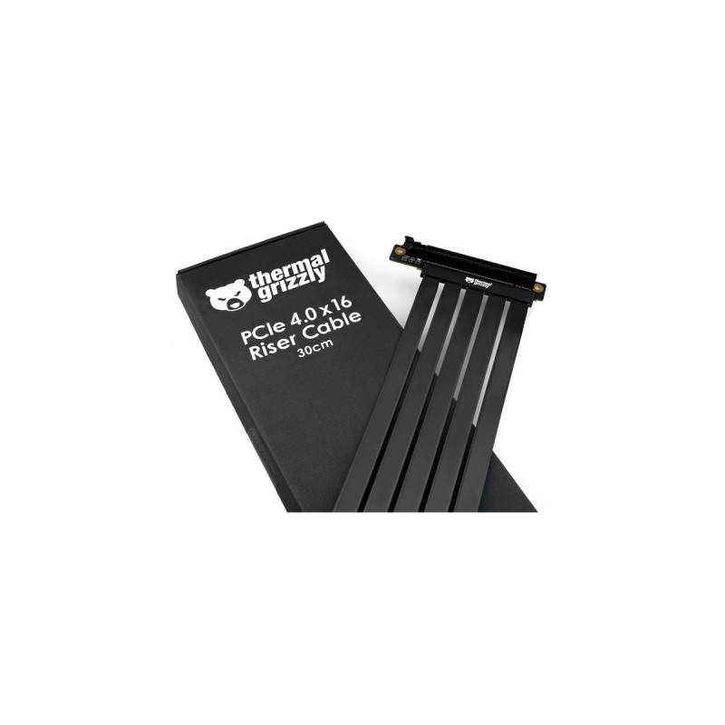 Thermal Grizzly Riser Cable PCIe 4.0x16, Verlängerungskabel(schwarz, 30cm)