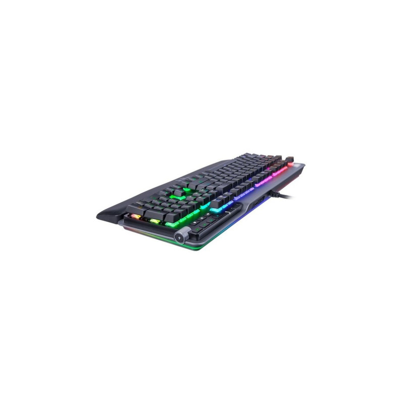 Thermaltake ARGENT K5 RGB, Gaming-Tastatur(titan/schwarz, DE-Layout, Cherry MX RGB Blue)