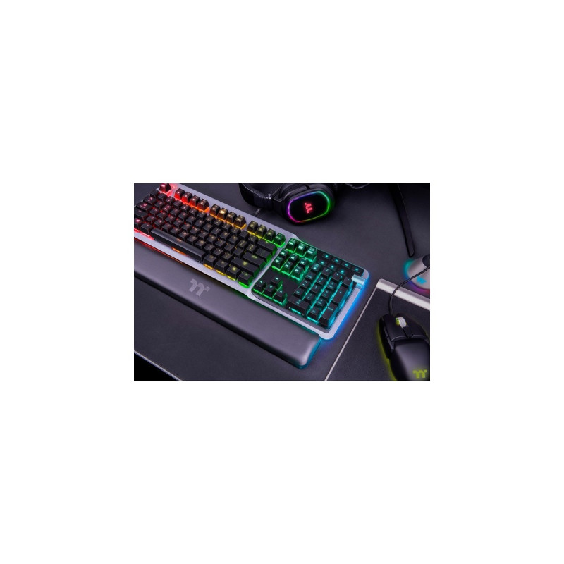 Thermaltake ARGENT K5 RGB, Gaming-Tastatur(titan/schwarz, DE-Layout, Cherry MX RGB Speed Silver)