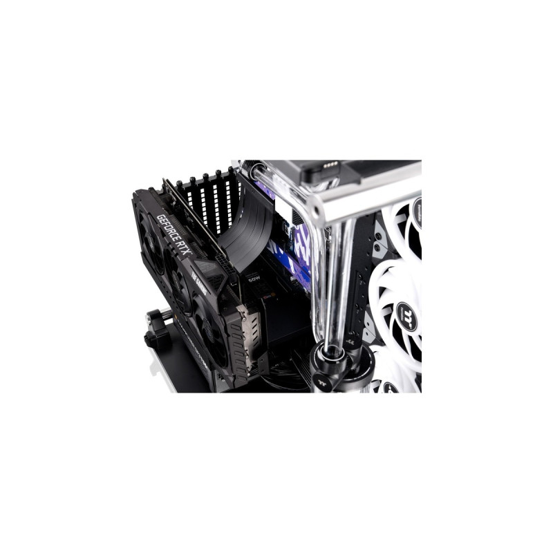 Thermaltake PCI-E 4.0 Dual 90° Riser Cable, Kabel(schwarz, 13cm)