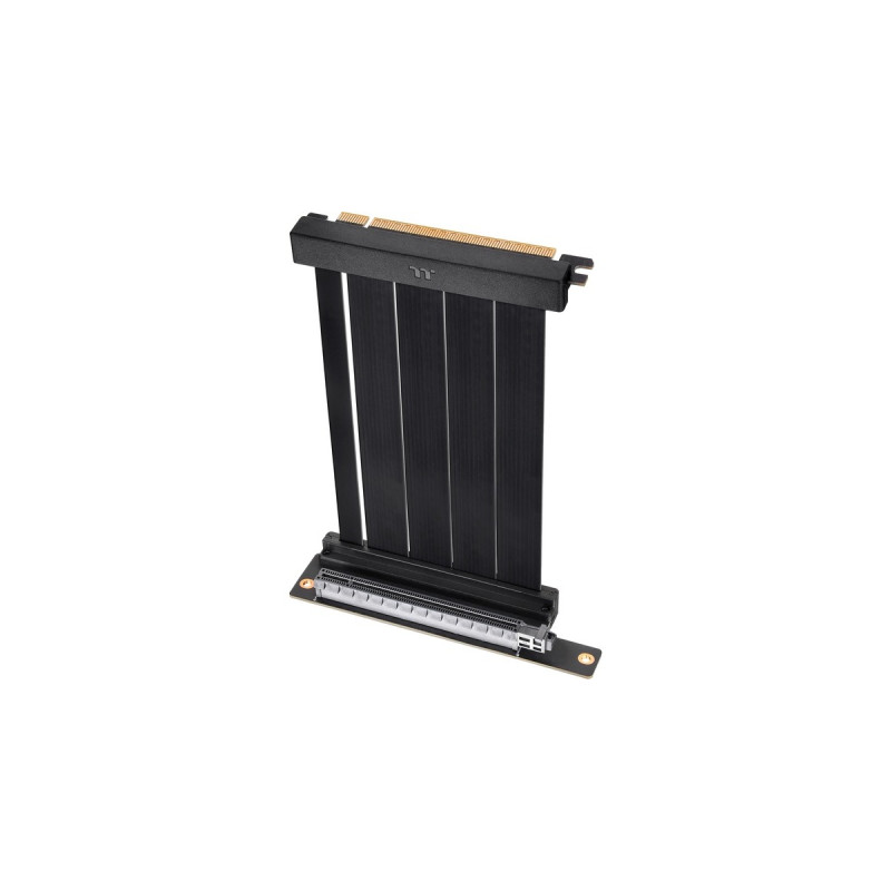 Thermaltake PCI-E 4.0 Dual 90° Riser Cable, Kabel(schwarz, 13cm)