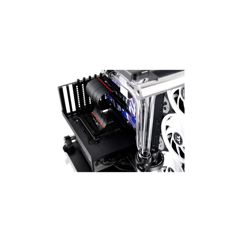 Thermaltake PCI-E 4.0 Dual 90° Riser Cable, Kabel(schwarz, 13cm)