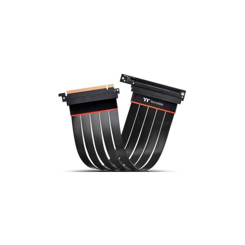 Thermaltake PCIe 90° Extender Kabel 4.0 16x 30cm, Verlängerungskabel(schwarz, abgewinkelt)