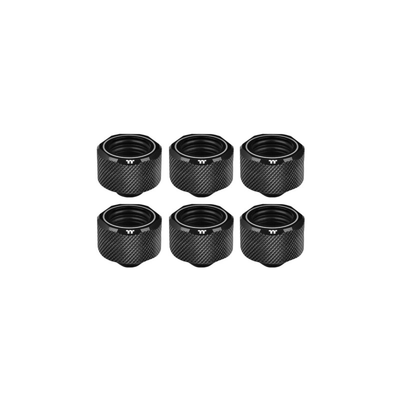 Thermaltake Pacific C-PRO G1/4 PETG Tube 16mm OD Compression – Black, Verbindung(schwarz, 6 Stück)