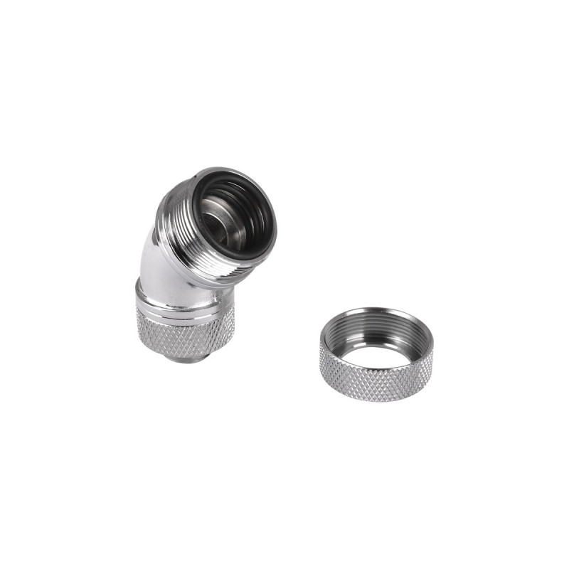 Thermaltake Pacific G1/4 PETG 45-Degree Compression 16mm OD, Adapter(silber, CL-W096-CA00SL-A)