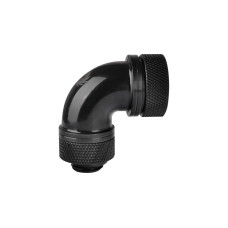 Thermaltake Pacific G1/4 PETG Tube 90-Degree Compression 16mm, Anschlüsse(schwarz, CL-W097-CA00BL-A)