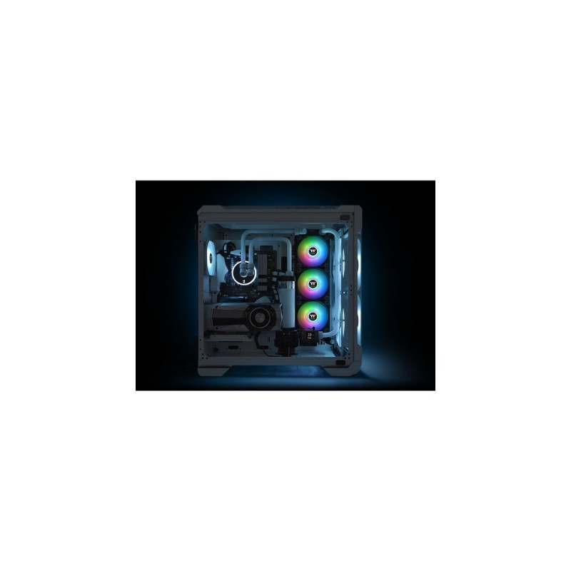 Thermaltake Pure Duo 14 ARGB Sync Radiator Fan, Gehäuselüfter(schwarz/transparent, 2er Set, 1x Controller, Outlet)