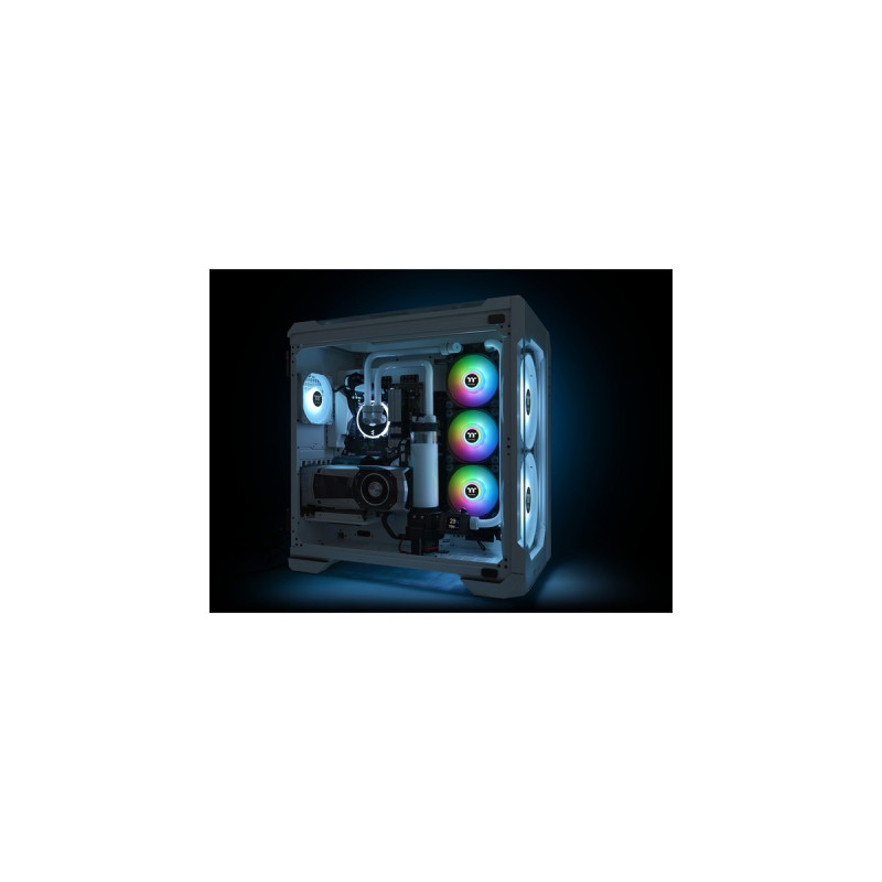 Thermaltake Pure Duo 14 ARGB Sync Radiator Fan, Gehäuselüfter(schwarz/transparent, 2er Set, 1x Controller, Outlet)