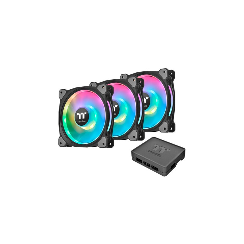 Thermaltake Riing Duo 12 RGB Radiator Fan 3 Pack, Gehäuselüfter(schwarz, 3er Set, 1x Controller)