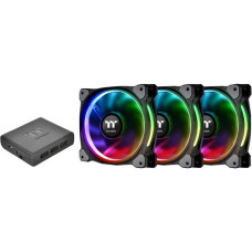 Thermaltake Riing Plus 14 LED RGB Radiator Fan TT Premium, Gehäuselüfter(schwarz, 3er Set, 1x Controller)