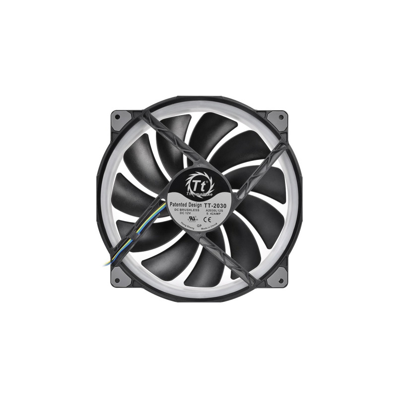 Thermaltake Riing Plus 20 LED RGB Case Fan TT Premium Edition 200x200x30, Gehäuselüfter(schwarz, inkl. Controller)