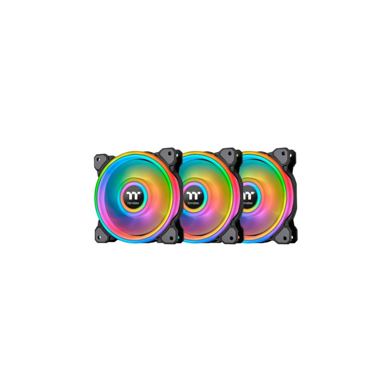 Thermaltake Riing Quad 12 RGB Radiator Fan TT Premium Edition 3 Pack, Gehäuselüfter(schwarz, 3er Set, 1x Controller)