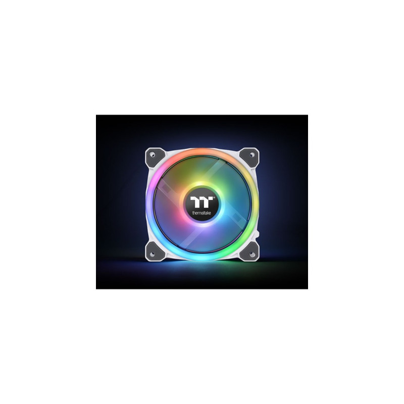 Thermaltake Riing Trio 12 RGB Radiator Fan White TT Premium Edition, Gehäuselüfter(weiß, 3er Pack inkl. Controller)