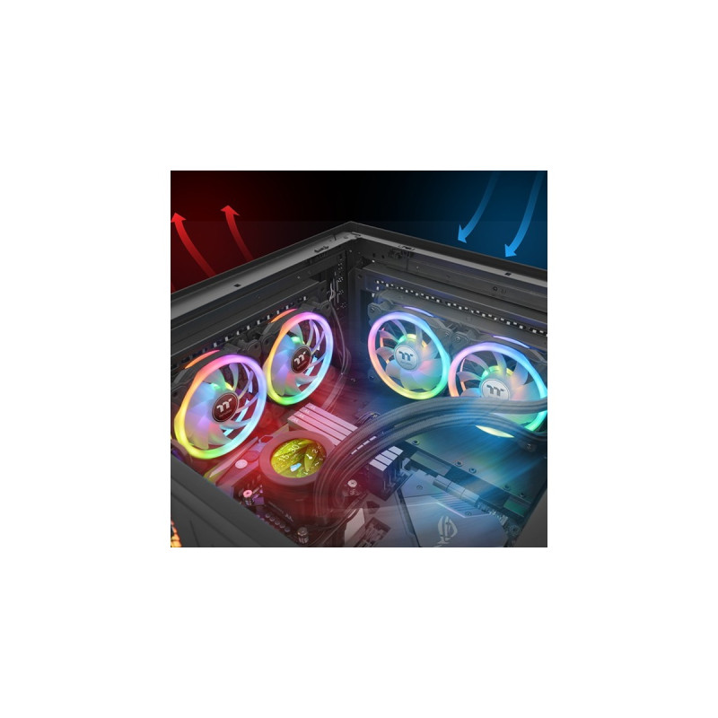 Thermaltake SWAFAN 12 RGB 120x120x25, Gehäuselüfter(schwarz, 3er Pack, inkl Controller)