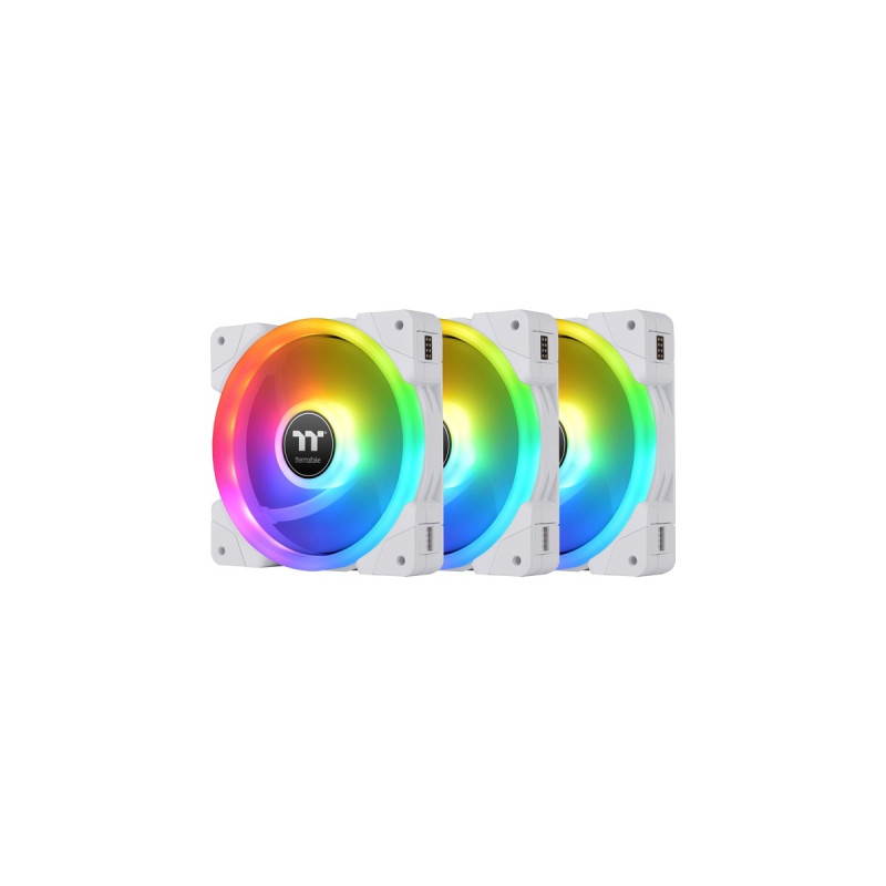 Thermaltake SWAFAN EX14 RGB PC Cooling Fan White TT Premium Edition, Gehäuselüfter(weiß, 3er Pack, inkl. Controller)