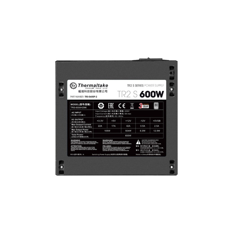 Thermaltake TR2 S 600W, PC-Netzteil(schwarz, 2x PCIe, 600 Watt)