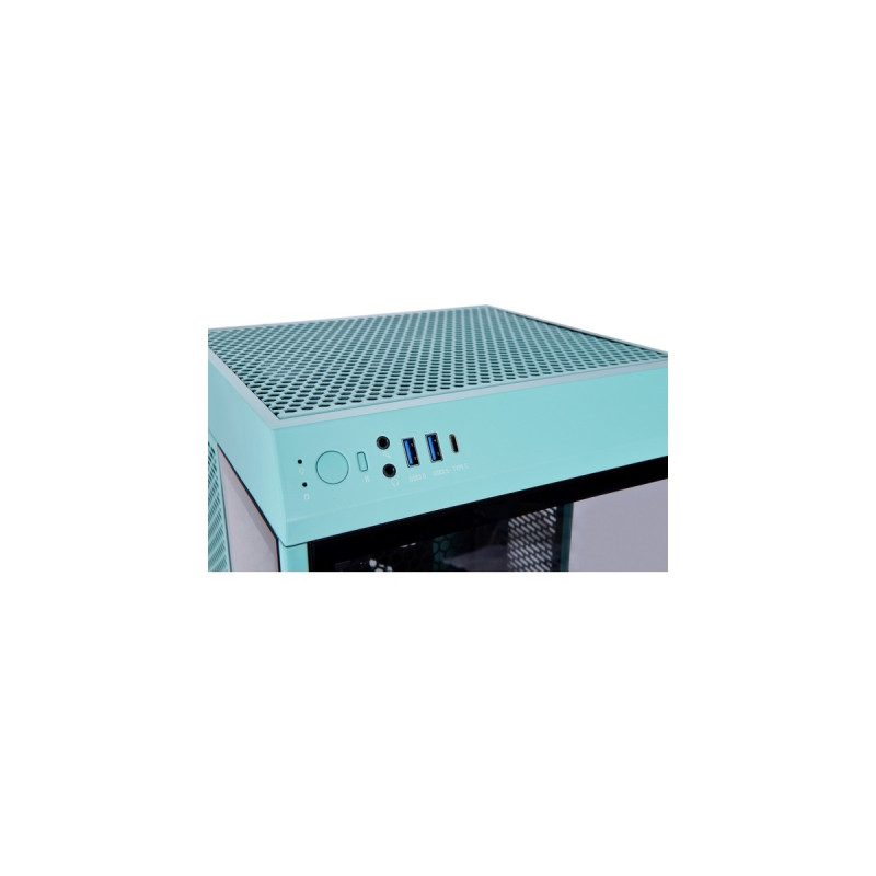 Thermaltake The Tower 100 Mini Tower Turquoise, Tower-Gehäuse(türkis, Tempered Glass)