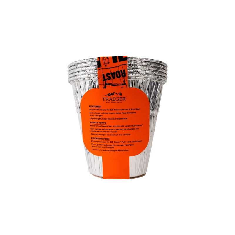 Traeger Einlage für Fett & Aschebehälter(aluminium, 5er Pack, Aluminium)