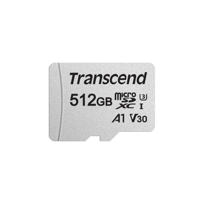 Transcend 300S 512 GB microSDXC, Speicherkarte(silber, UHS-I U3, Class 10, V30, A1)