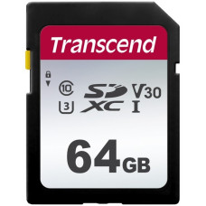 Transcend 300S 64 GB, Speicherkarte(schwarz, UHS-I U3, Class 10, V30)