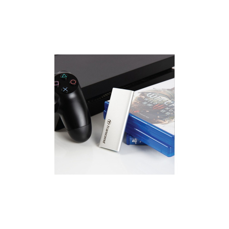 Transcend ESD240C 120 GB, Externe SSD(silber, USB-C 3.2 Gen 2 (10 Gbit/s))