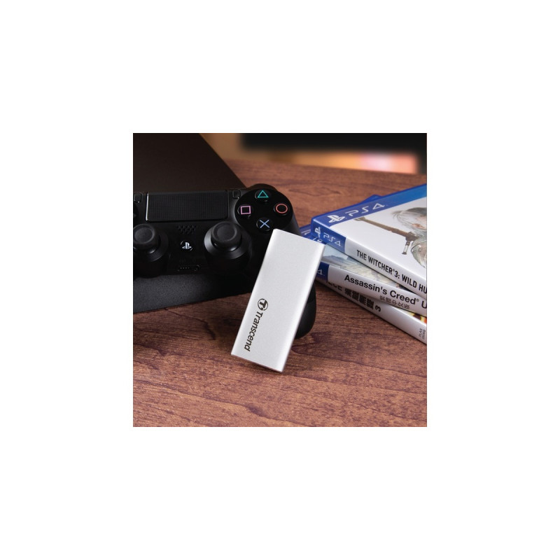 Transcend ESD240C 120 GB, Externe SSD(silber, USB-C 3.2 Gen 2 (10 Gbit/s))