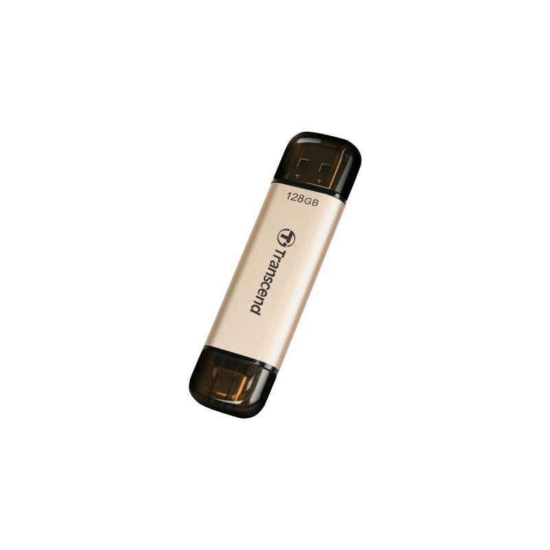 Transcend JetFlash 930C 128 GB, USB-Stick(gold/schwarz, USB-A 3.2 Gen 1, USB-C 3.2 Gen 1)