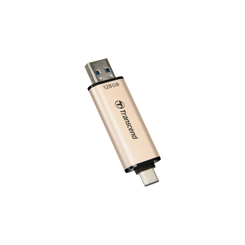 Transcend JetFlash 930C 128 GB, USB-Stick(gold/schwarz, USB-A 3.2 Gen 1, USB-C 3.2 Gen 1)