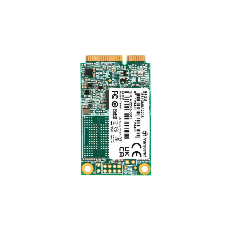Transcend MSA220S 64 GB, SSD(SATA 6 Gb/s, mSATA)