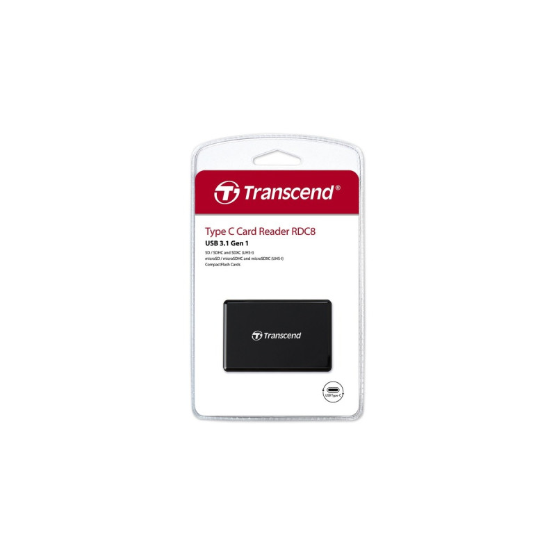 Transcend RDC8K2, Kartenleser(schwarz, USB-C 3.2 Gen 1)