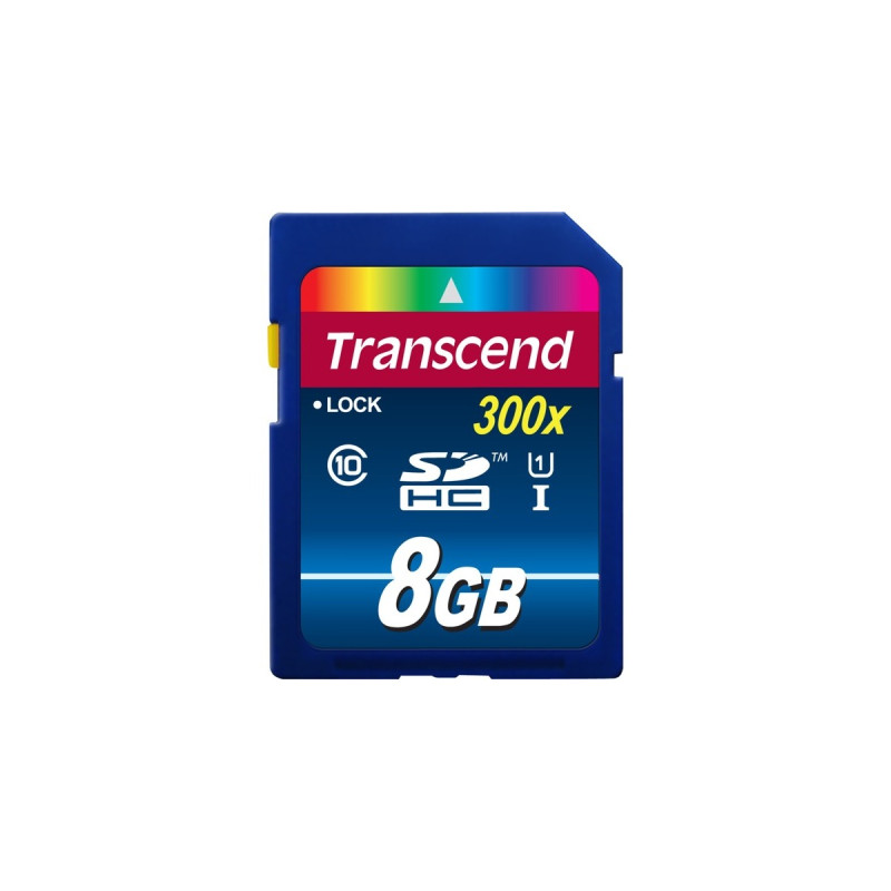 Transcend Secure Digital SDHC 8 GB Premium, Speicherkarte(blau, USH-I U1, Class 10)