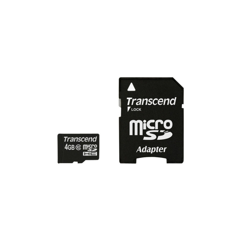 Transcend microSDHC Card 4 GB, Speicherkarte(schwarz, Class 10)