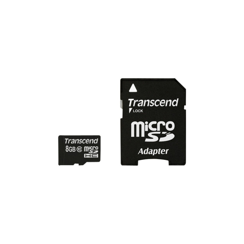 Transcend microSDHC Card 8 GB, Speicherkarte(schwarz, Class 10)