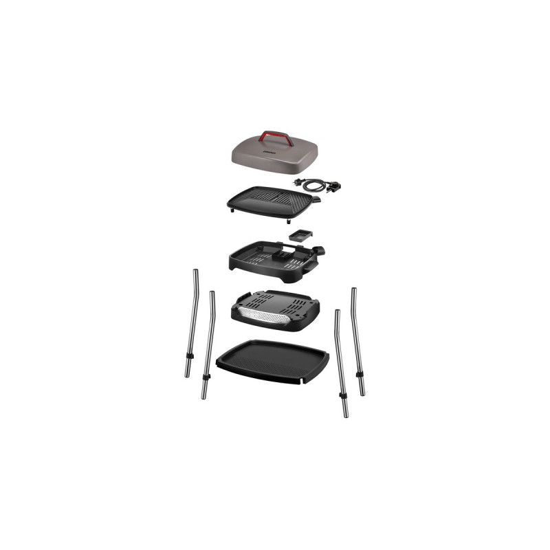 Unold BARBECUE Power Grill, Elektrogrill(schwarz/grau, 2.000 Watt)