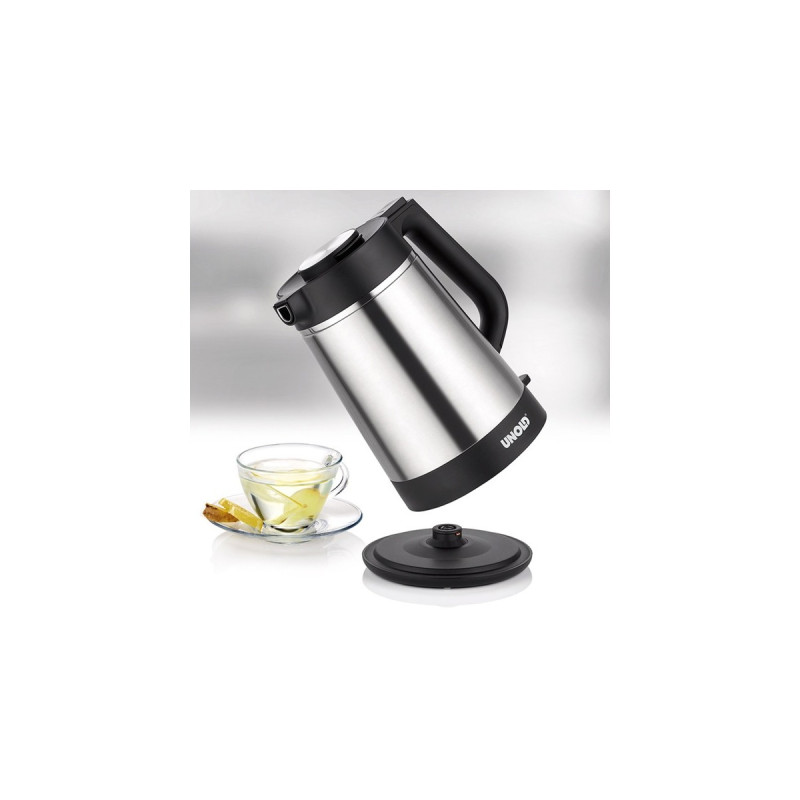 Unold Blitzkocher Thermo 18715, Wasserkocher(edelstahl/schwarz, 1,5 Liter)