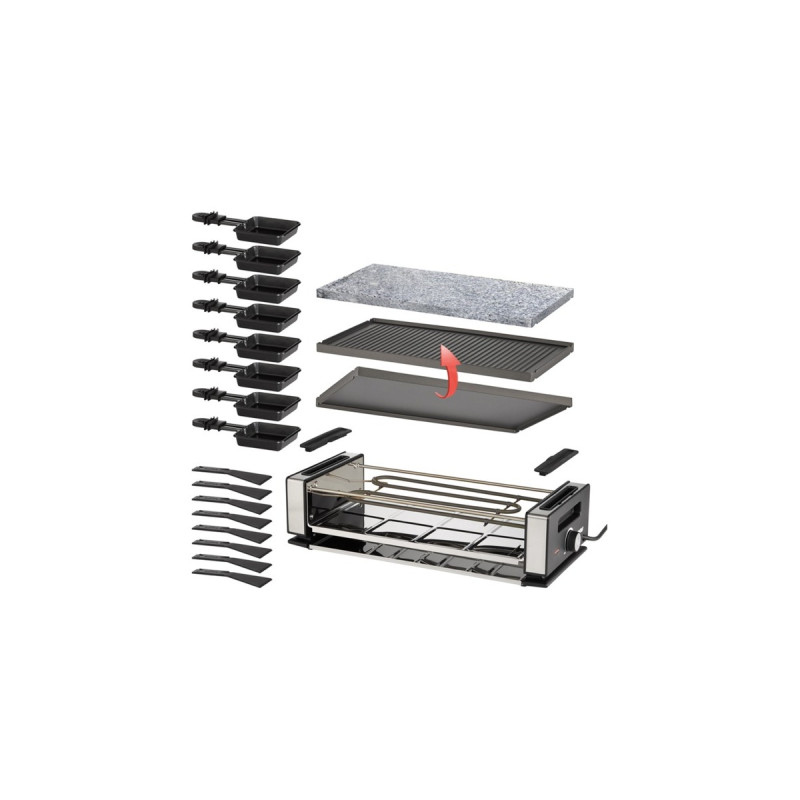 Unold Delice Basic 48760, Raclette(schwarz/edelstahl)