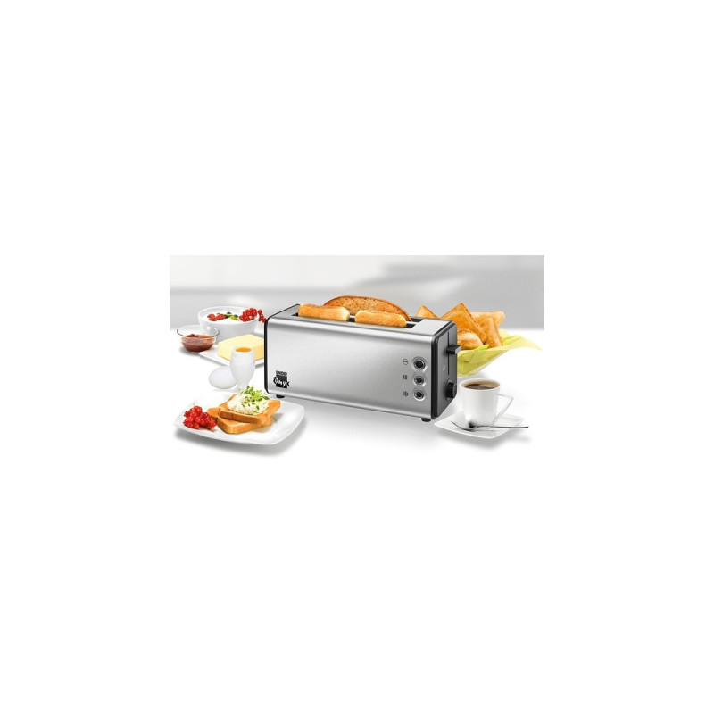 Unold Toaster OnyxDuplex(silber/schwarz, 1.400 Watt, für 4 Scheiben Toast)