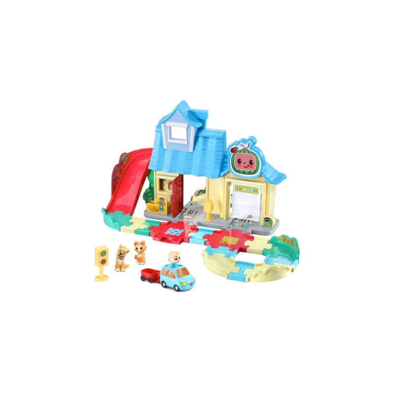 VTech Tut Tut Baby Flitzer - CoComelon JJs Spielhaus Schienenset, Spielgebäude