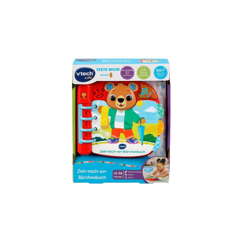 VTech Zieh-mich-an-Bärchenbuch, Lernbuch(rot)