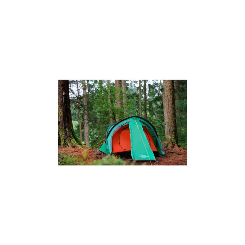 Vango Kuppelzelt Helvellyn 200(grün/orange, mit Vorbau für Gepäck, Modell 2024)