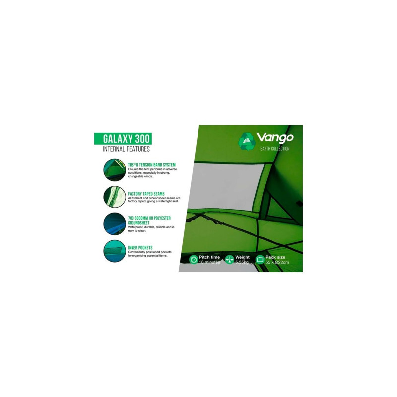 Vango Tunnelzelt Galaxy 300(grün/grau, Modell 2024)