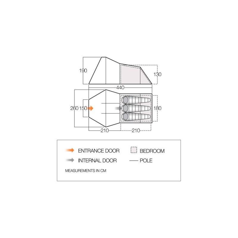 Vango Tunnelzelt Galaxy 300(grün/grau, Modell 2024)