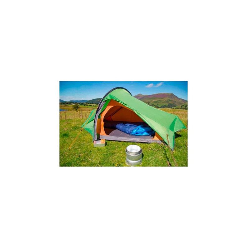 Vango Tunnelzelt Nevis 300(grün/orange, mit Vorraum für Gepäck)