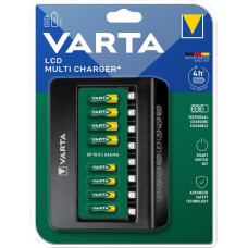 Varta LCD Multi Charger+, Ladegerät(schwarz, Lädt bis zu 8 AA, AAA)