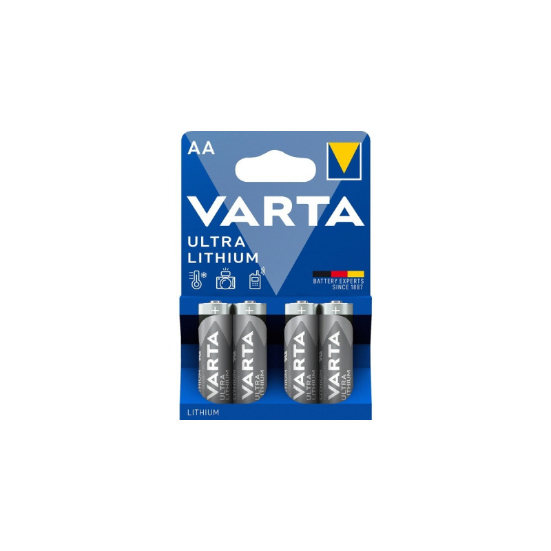 Varta Lithium, Batterie(4 Stück, AA)