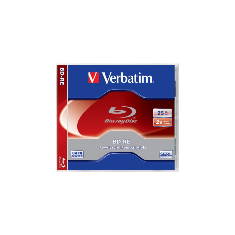 Verbatim BD-RE 25 GB, Blu-ray-Rohlinge(2fach, 5 Stück, White Blue Surface, Retail)